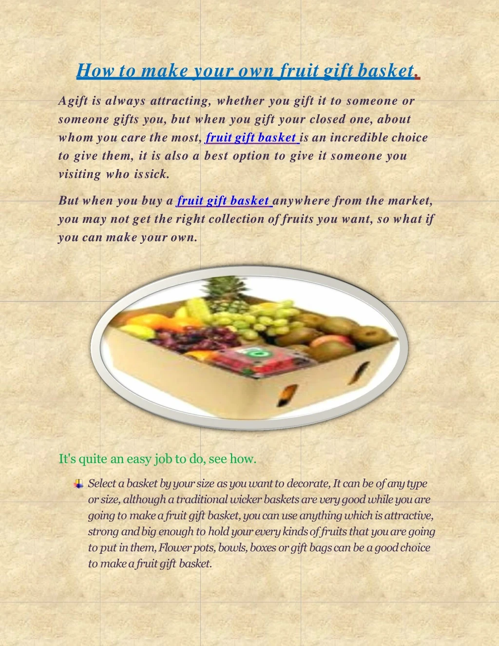 how to make your own fruit gift basket