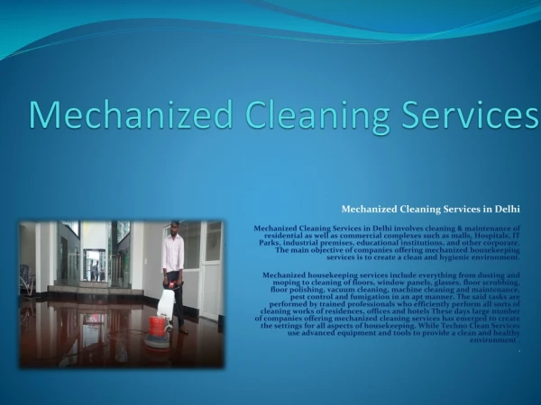 Mechanized Cleaning Services