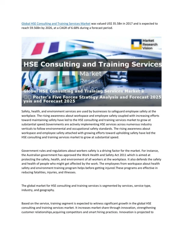 Global HSE Consulting and Training Services Market