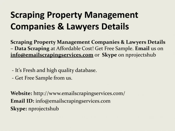 Scraping Property Management Companies & Lawyers Details