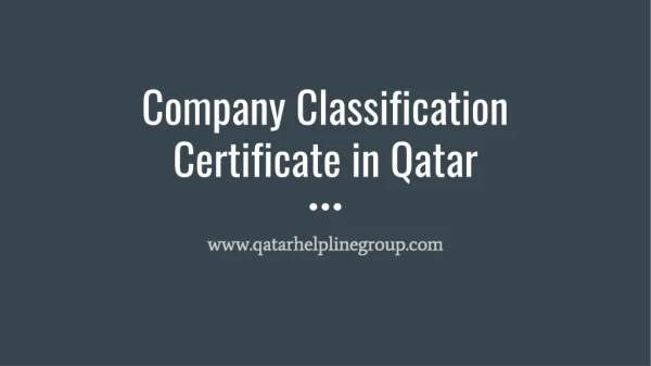Company classification certificate in Qatar