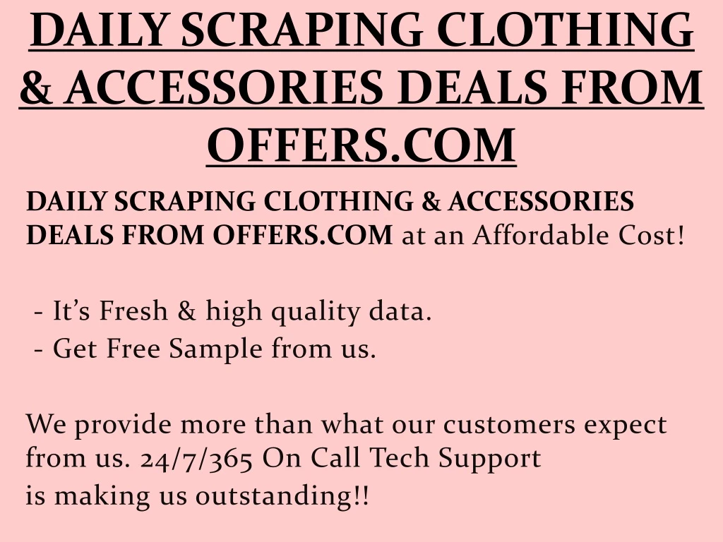 daily scraping clothing accessories deals from offers com