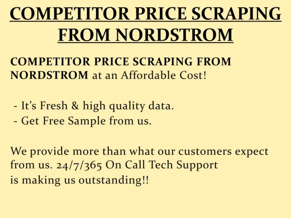 COMPETITOR PRICE SCRAPING FROM NORDSTROM
