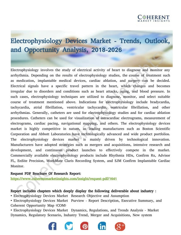 Electrophysiology Devices Market - Trends, Outlook, and Opportunity Analysis, 2018-2026
