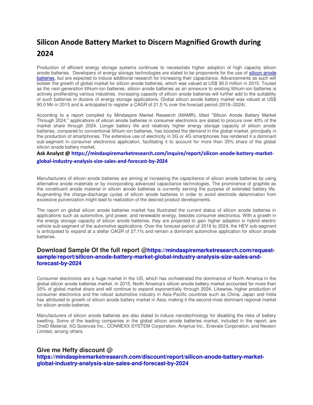 silicon anode battery market to discern magnified