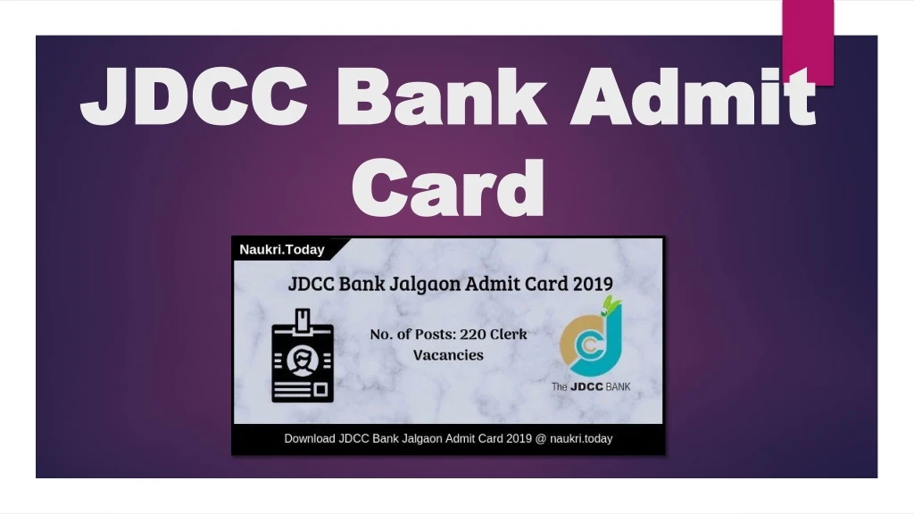 jdcc bank admit card