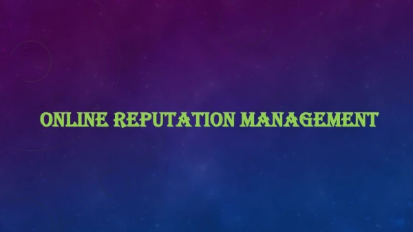 Online Reputation Management