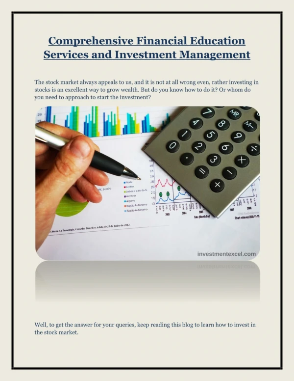 Comprehensive Financial Education Services and Investment Management