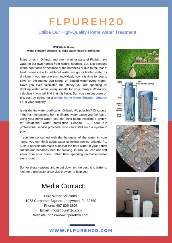 whole home water filtration Orlando FL