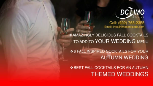 Best Fall Cocktails for an Autumn Themed Weddings with Cheap Limo Service DC