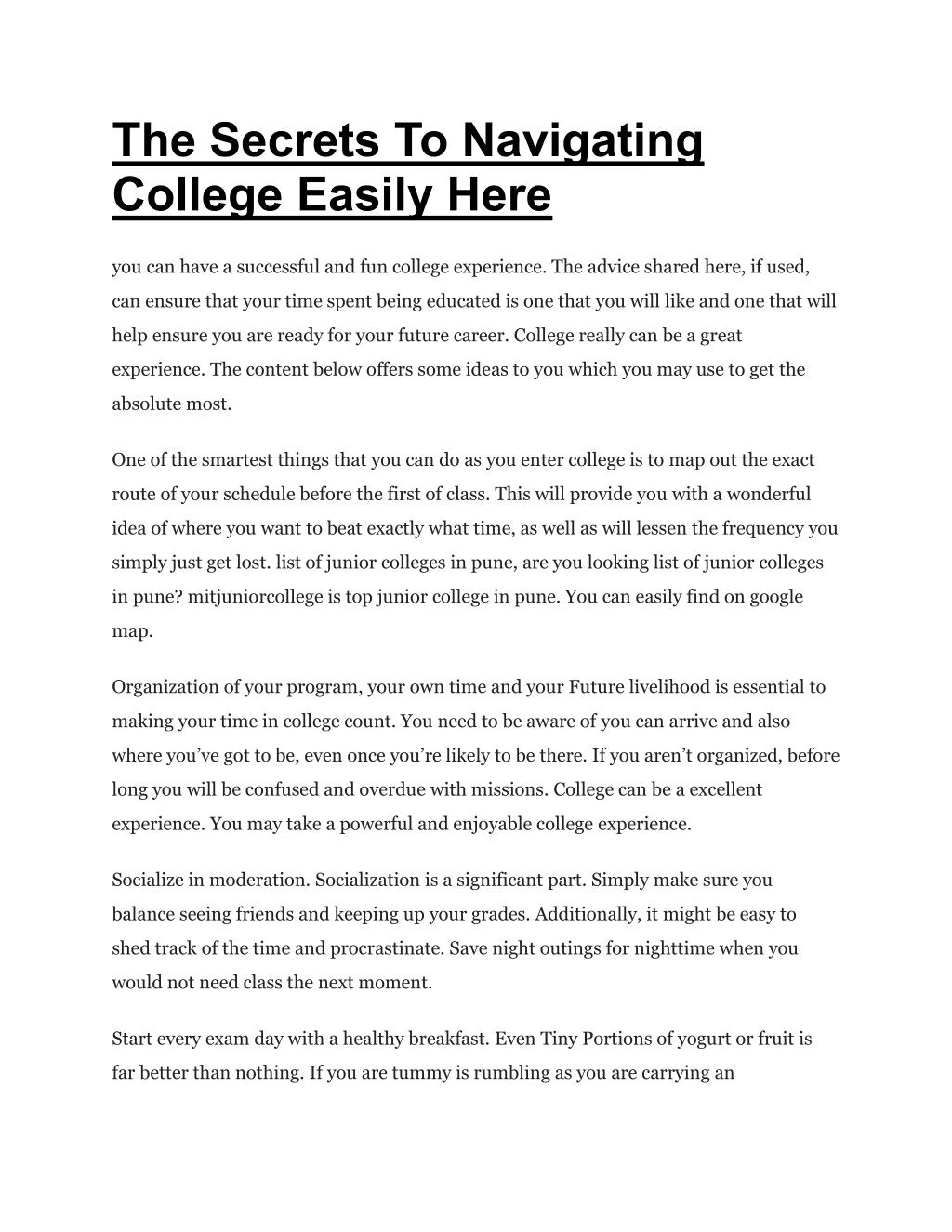 the secrets to navigating college easily here
