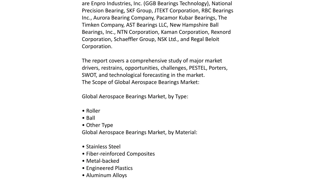 global aerospace bearings market was valued