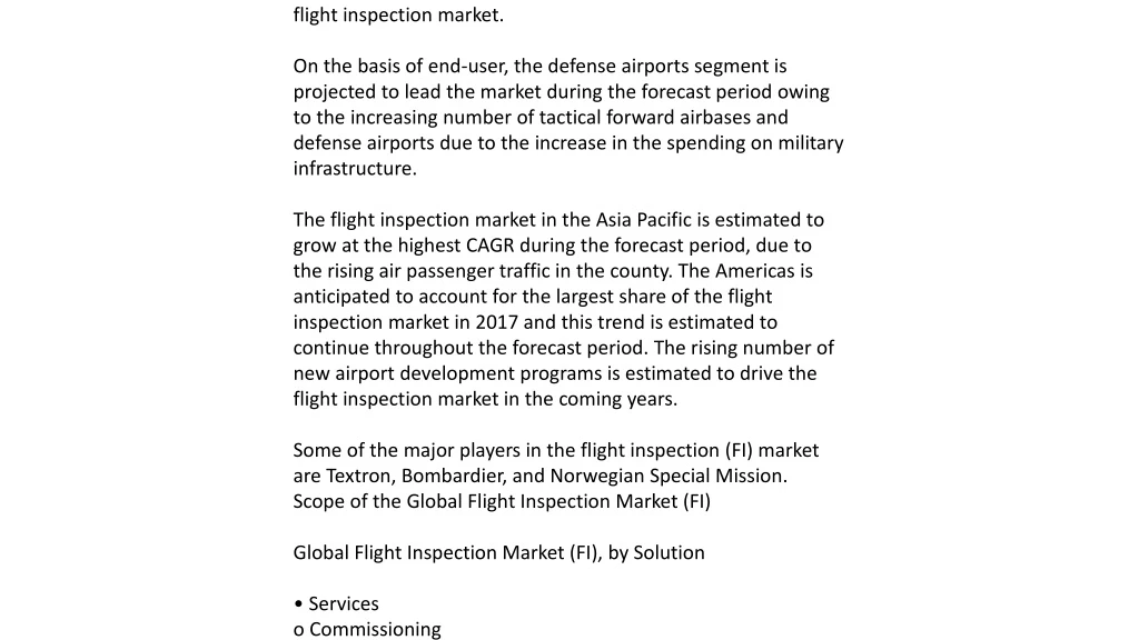global flight inspection market fi is expected