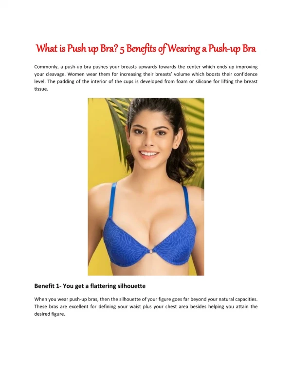 What is Push up Bra? 5 Benefits of Wearing a Push-up Bra