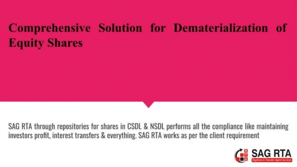 Which type of information do you want about the Dematerialization of Equity Shares?