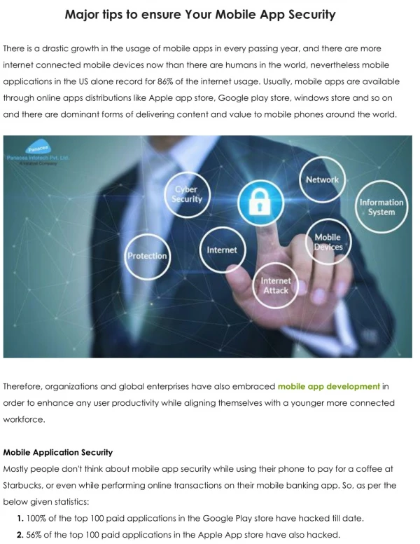 major tips to ensure your mobile app security