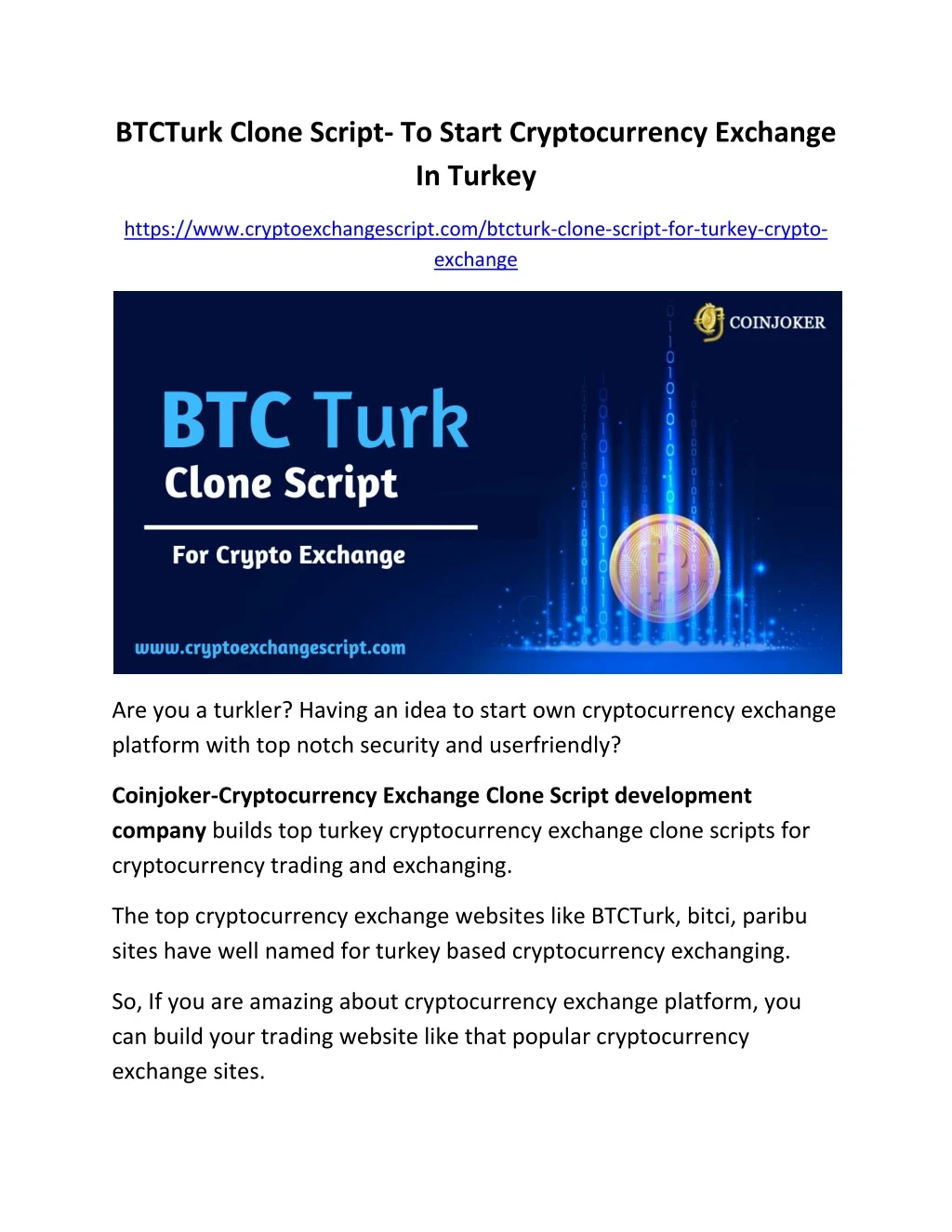 btcturk clone script to start cryptocurrency