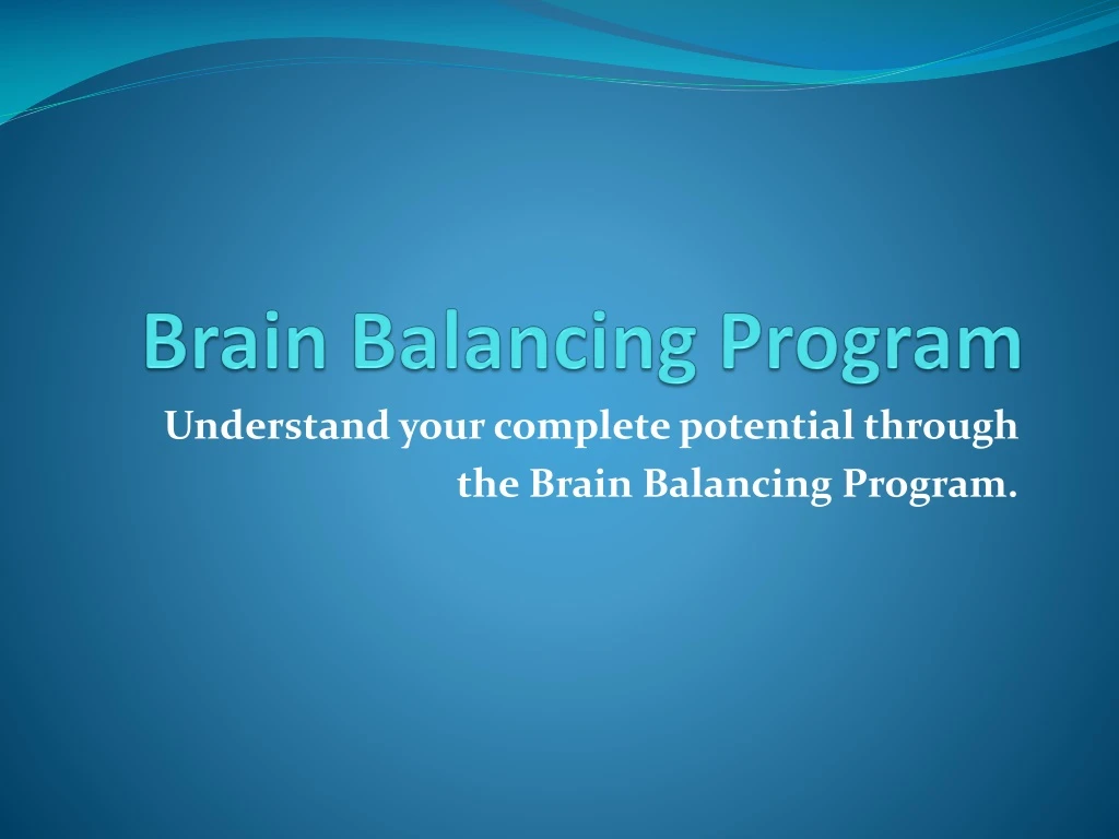 brain balancing program