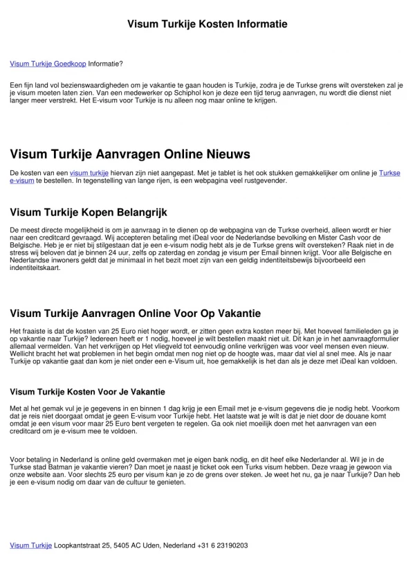 Visum Turkije Nederland Info