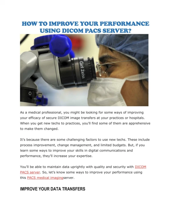 Dicom pacs server