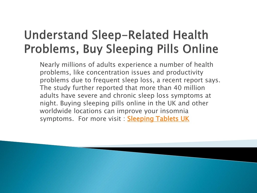 understand sleep related health problems buy sleeping pills online