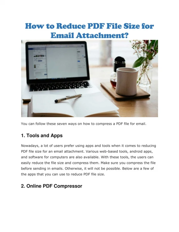 how to reduce pdf file size for email attachment