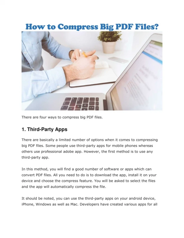 Compress big PDF files