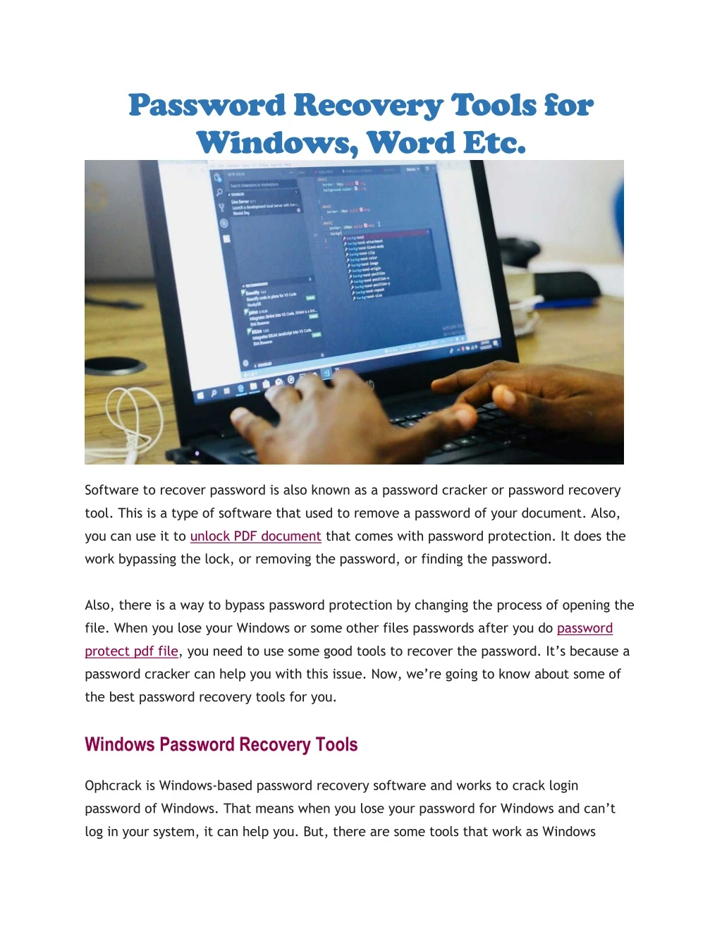 password recovery tools for windows word etc