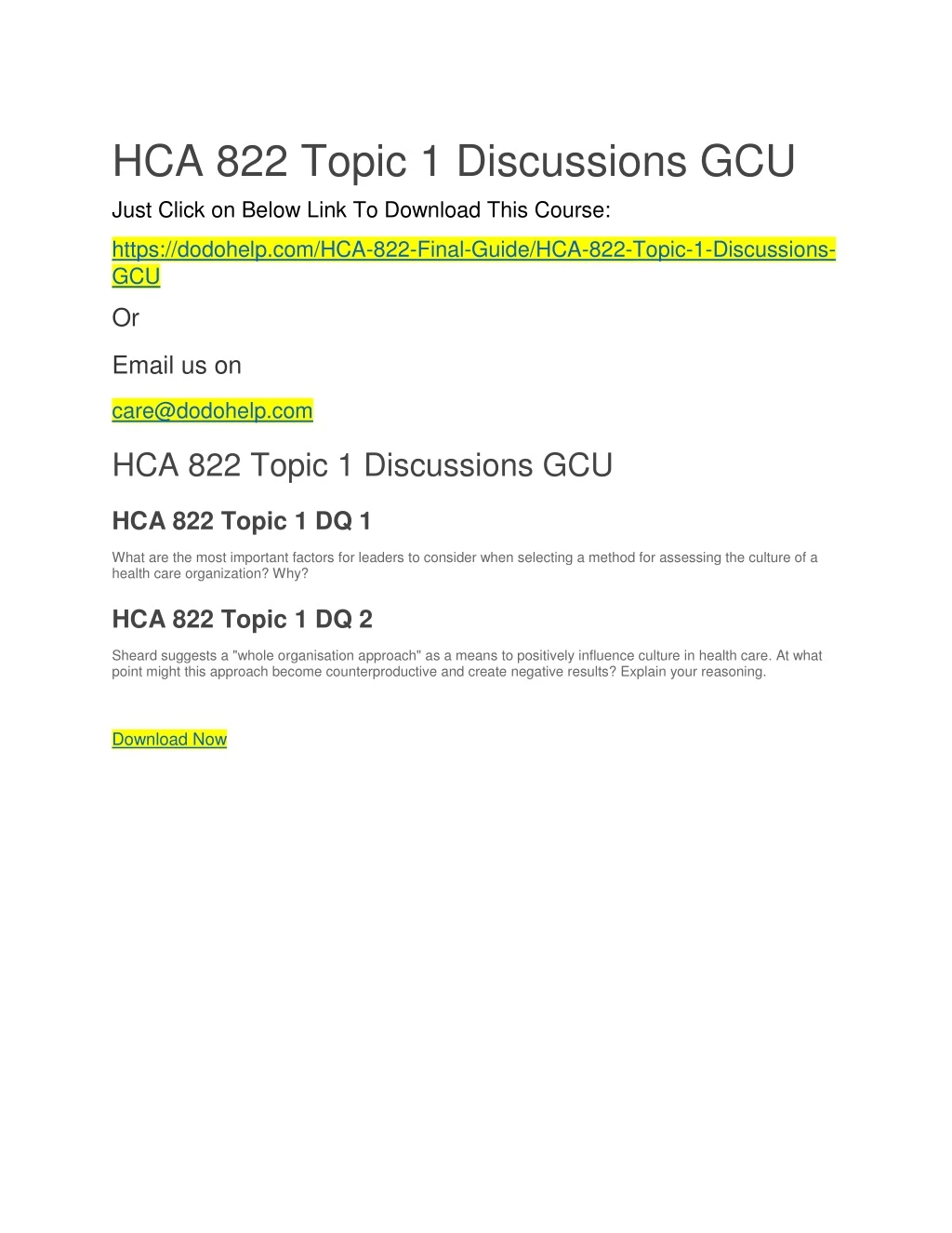 hca 822 topic 1 discussions gcu just click