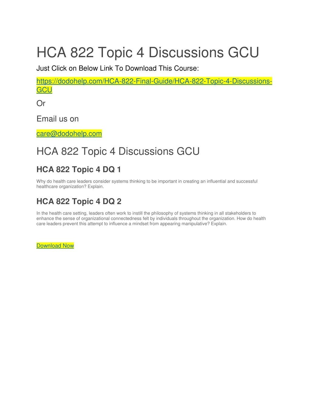 hca 822 topic 4 discussions gcu just click