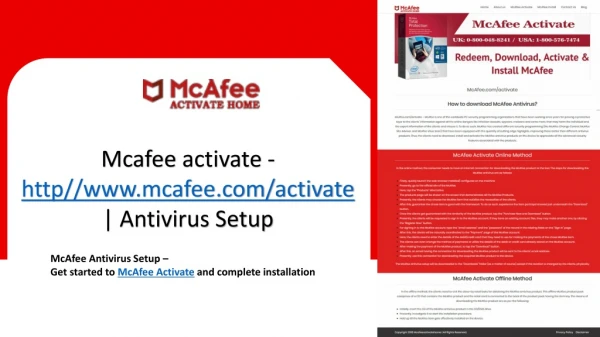 Mcafee activate | www.mcafee.com-activate | McAfee.com/activate