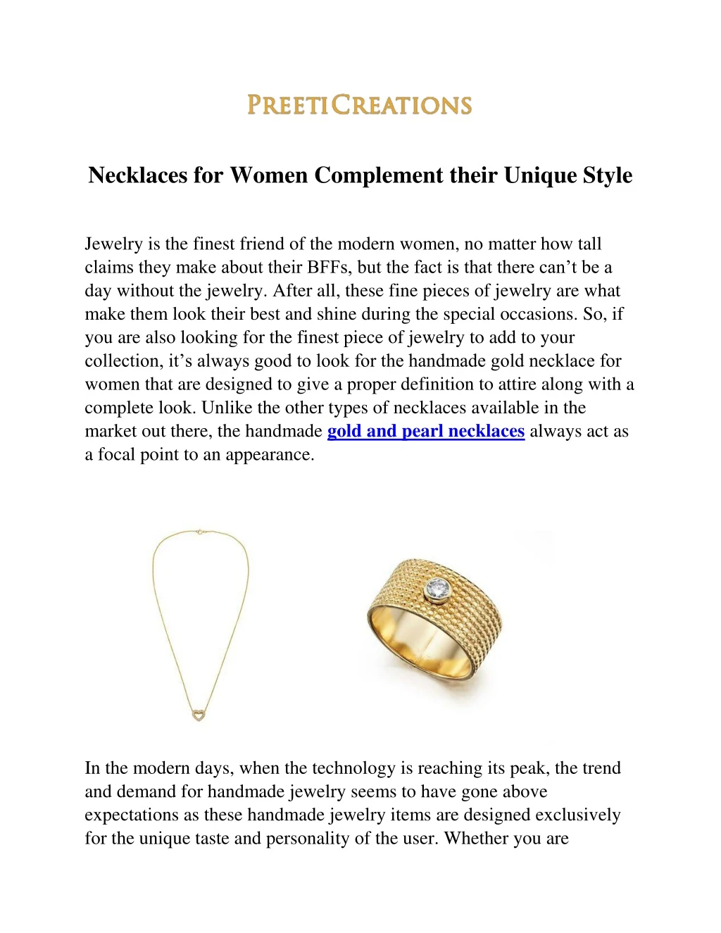 necklaces for women complement their unique style