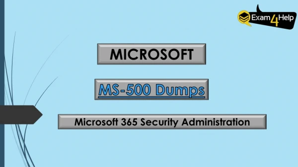 Latest Microsoft MS-500 Dumps - 100% Passing Guarantee With Demo