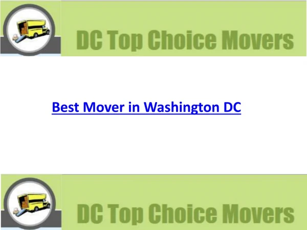 Best Mover in Washington DC