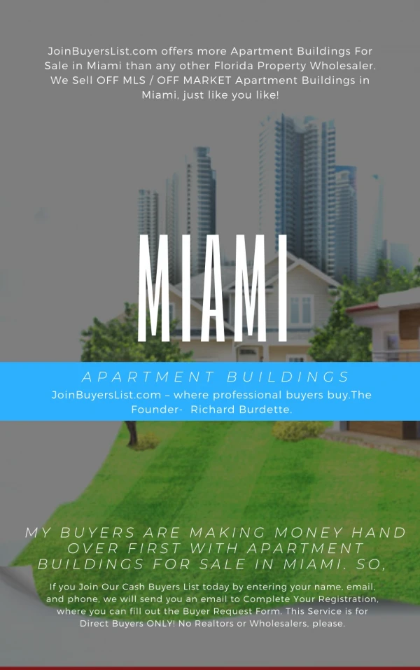 Featured Miami apartment buildings for sale