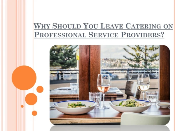 Why Should You Leave Catering on Professional Service Providers?