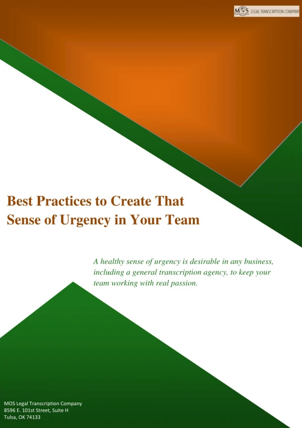Best Practices to Create That Sense of Urgency in Your Team