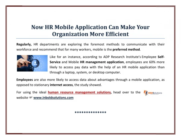 Now HR Mobile Application Can Make Your Organization More Efficient