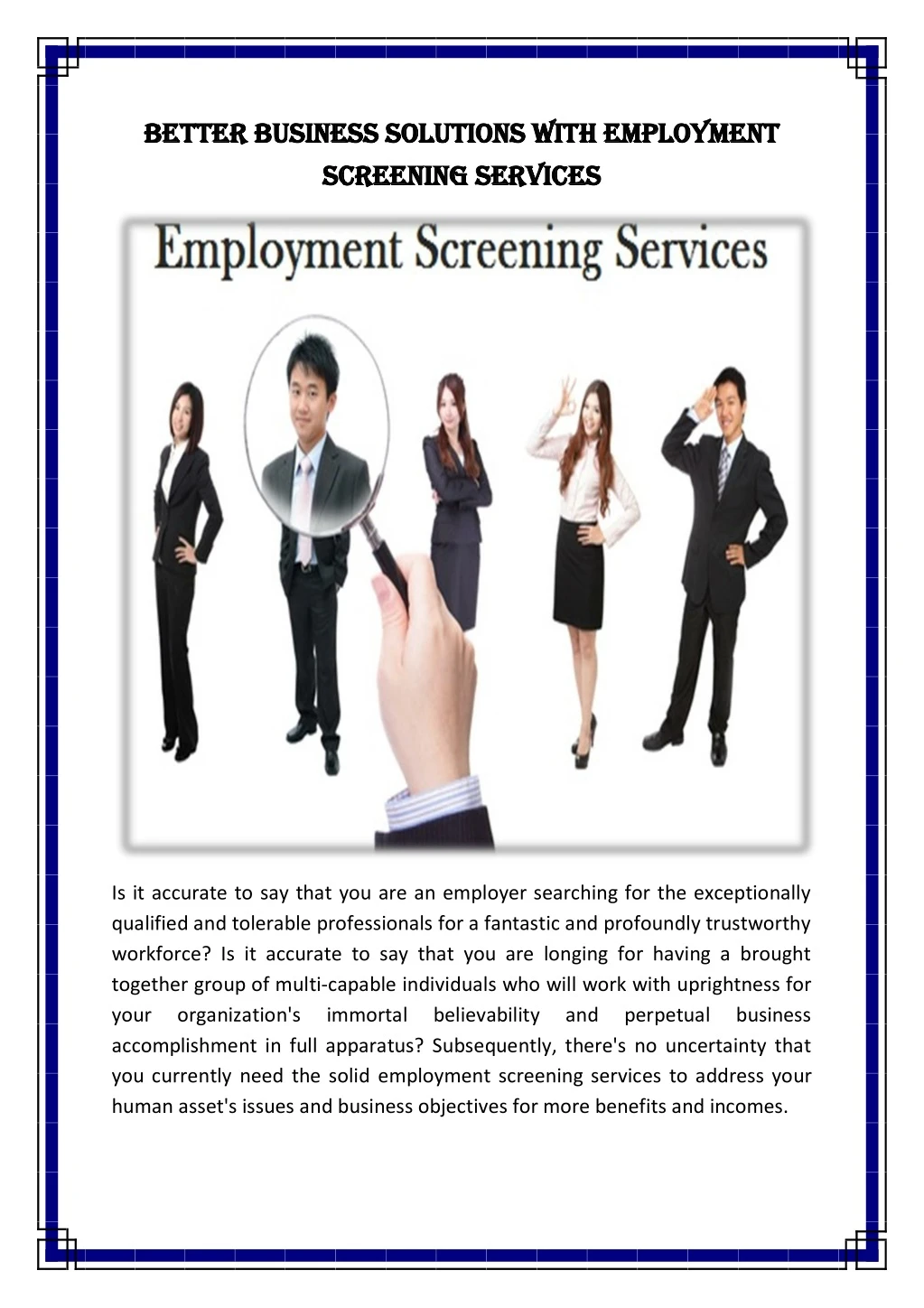 better business solutions with employment better