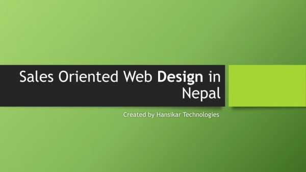 Sales Oriented Web design in Nepal