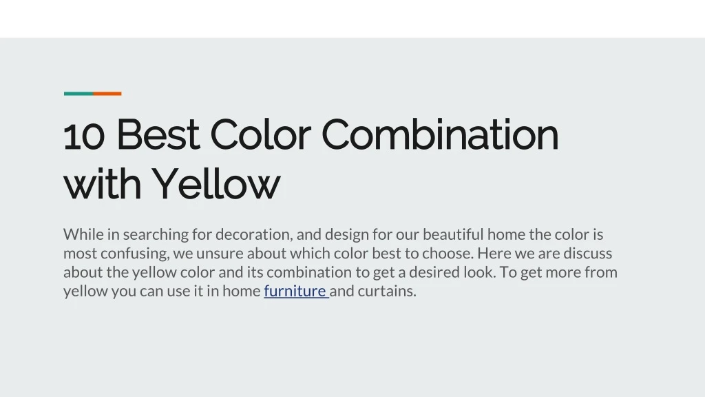 10 best color combination with yellow