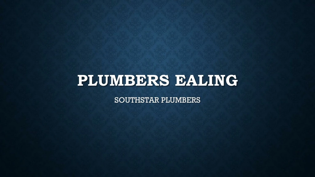 plumbers ealing