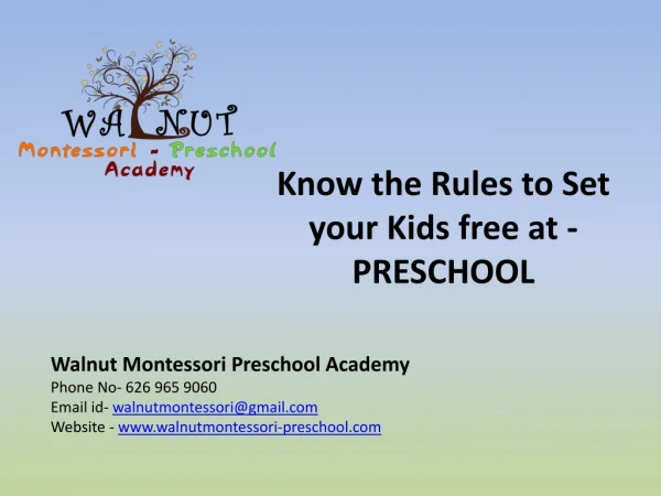 Preschool Covina CA - Know The Rules to set your Kids free