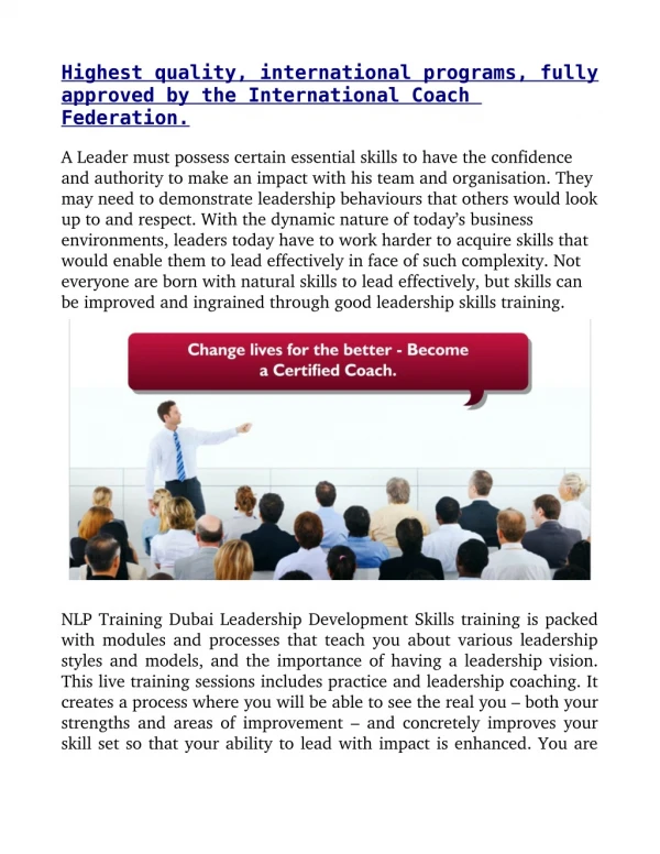 NLP Training in Abu Dhabi