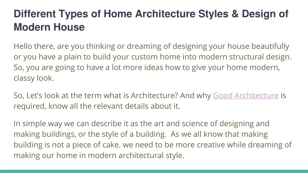 different types of home architecture styles design of modern house
