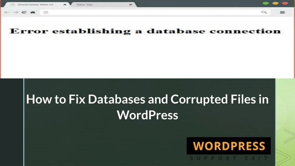 how to fix databases and corrupted files