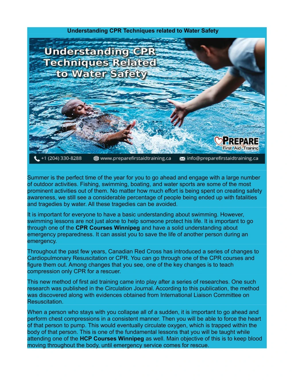 understanding cpr techniques related to water