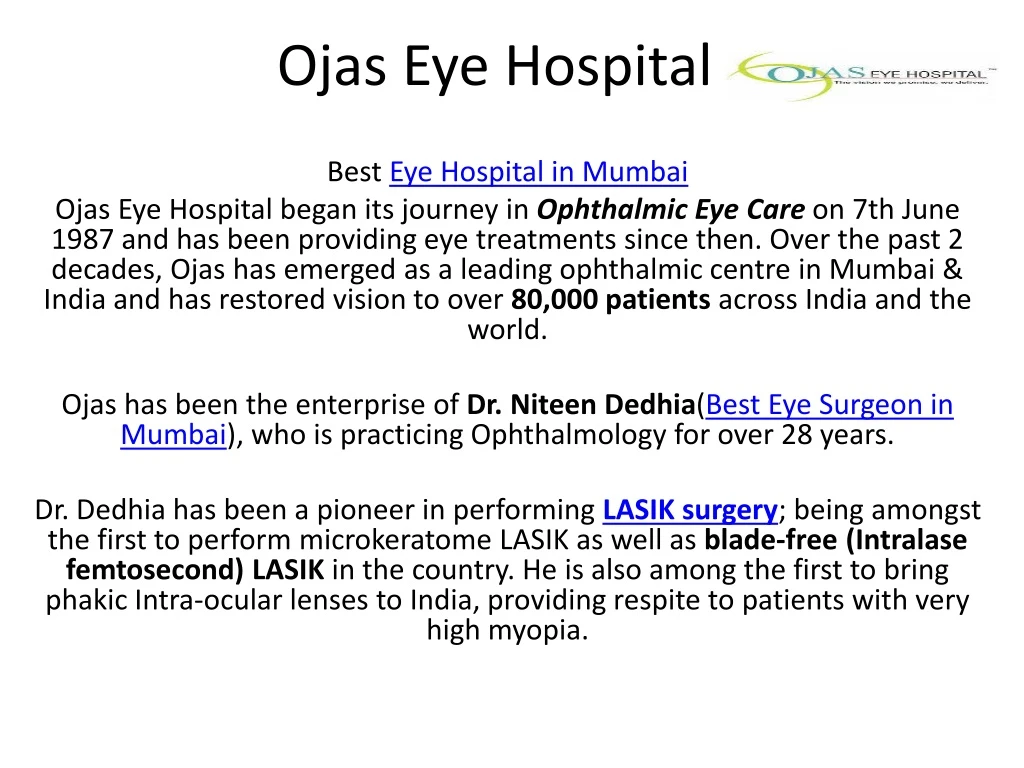 ojas eye hospital