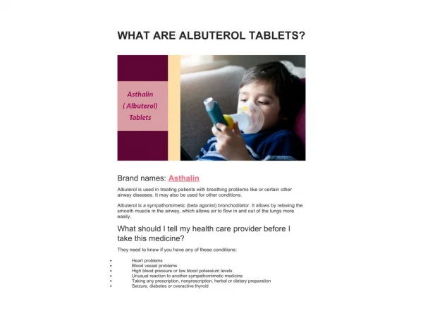 WHAT ARE ALBUTEROL TABLETS?