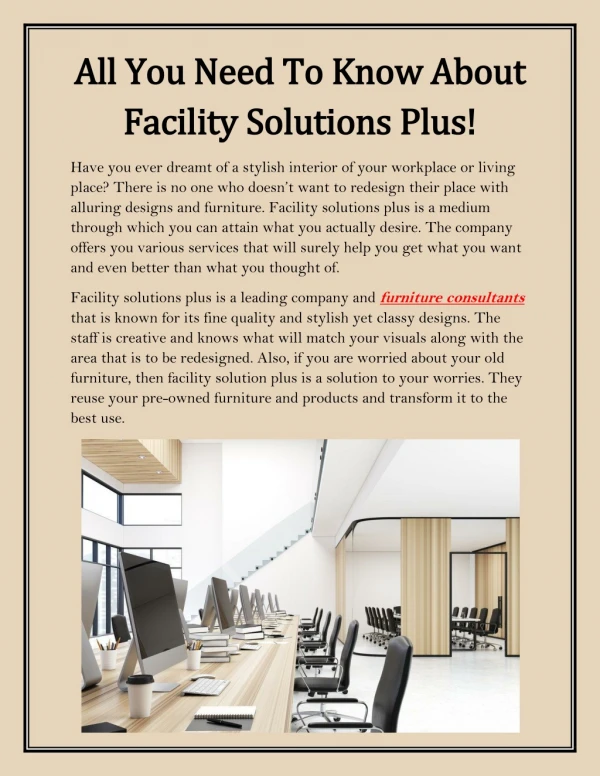All You Need To Know About Facility Solutions Plus!